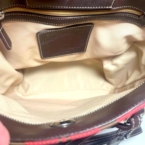 Coach Signature series tapestry and leather handbag PRICE..IS..VERY…FIRM! - Picture 13 of 16